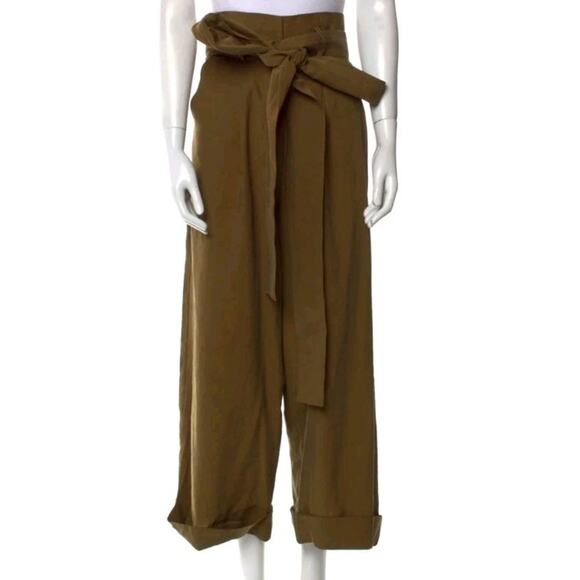Silvia Tcherassi Soverato pants Belted paperbag High rise Pleated Sz XS (V4 - Picture 2 of 6
